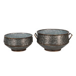 Clayre & Eef | Bloempotten Binnen Set van 2 Grijs, Bruin 40x35x20 / 32x31x15 cm | 6Y4772 Clayre & Eef | Bloempotten Binnen Set van 2 Grijs, Bruin 40x35x20 / 32x31x15 cm | 6Y4772