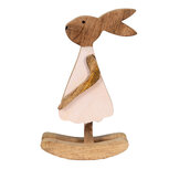 Clayre & Eef | Decoratie Beeld Konijn Bruin, Roze 17x7x30 cm | 6H2151L Clayre & Eef | Decoratie Beeld Konijn Bruin, Roze 17x7x30 cm | 6H2151L