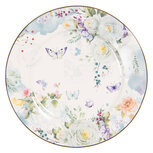 Clayre & Eef   | Servies Ontbijtbord Wit Blauw ø 19x2 cm | BUTDP