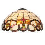 Clayre & Eef   | Lampenkap Tiffany Beige, Bruin ø 40x21 cm | 5LL-5764
