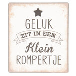 Clayre & Eef   | Tekstbord Beige Zwart 13x1x15 cm | 6Y3648NL