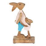 Clayre & Eef | Decoratie Beeld Konijn Bruin, Blauw 12x6x22 cm | 6H2153 Clayre & Eef | Decoratie Beeld Konijn Bruin, Blauw 12x6x22 cm | 6H2153