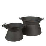 Clayre & Eef | Bloempotten Binnen Set van 2 Grijs ø 28x20 cm / ø 22x16 cm | 6Y4649 Clayre & Eef | Bloempotten Binnen Set van 2 Grijs ø 28x20 cm / ø 22x16 cm | 6Y4649