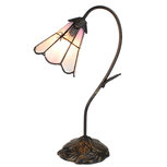 Clayre & Eef | Tiffany Tafellamp Roze Bruin 30x17x48 cm E14/max 1x25W | 5LL-6247 Clayre & Eef | Tiffany Tafellamp Roze Bruin 30x17x48 cm E14/max 1x25W | 5LL-6247