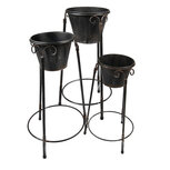 Clayre & Eef | Bloempotten Binnen set van 3 Zwart 38x38x79 / 36x34x61 / 28x27x49 cm | 5Y1109 Clayre & Eef | Bloempotten Binnen set van 3 Zwart 38x38x79 / 36x34x61 / 28x27x49 cm | 5Y1109