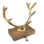 Clayre & Eef | Haak Kerstsok Gewei Goudkleurig, Bruin 21x13x21 cm | 65142 Clayre & Eef | Haak Kerstsok Gewei Goudkleurig, Bruin 21x13x21 cm | 65142