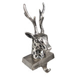 Clayre & Eef | Haak Kerstsok Rendier Zilverkleurig 12x7x28 cm | 6AL0070 Clayre & Eef | Haak Kerstsok Rendier Zilverkleurig 12x7x28 cm | 6AL0070