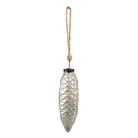 Clayre & Eef | Kerstbal XL Zilverkleurig ø 7x23 cm | 6GL3901 Clayre & Eef | Kerstbal XL Zilverkleurig ø 7x23 cm | 6GL3901