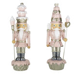 Clayre & Eef | Kerstdecoratie Beeld Notenkraker set van 2 Roze Wit 8x6x23 cm | 6PR4855 Clayre & Eef | Kerstdecoratie Beeld Notenkraker set van 2 Roze Wit 8x6x23 cm | 6PR4855