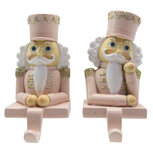 Clayre & Eef | Haak Kerstsok Notenkraker set van 2 Roze Wit 7x6x12 cm | 6PR4859 Clayre & Eef | Haak Kerstsok Notenkraker set van 2 Roze Wit 7x6x12 cm | 6PR4859
