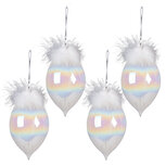 Clayre & Eef | Kerstbal XL Wit set 4 ø 8x16 cm | 6GL3936 Clayre & Eef | Kerstbal XL Wit set 4 ø 8x16 cm | 6GL3936