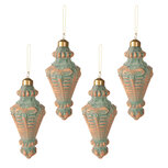 Clayre & Eef | Kerstbal Koperkleurig set 4 ø 6x14 cm | 6GL3952 Clayre & Eef | Kerstbal Koperkleurig set 4 ø 6x14 cm | 6GL3952