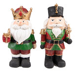 Clayre & Eef | Kerstdecoratie Beeld Notenkraker (set van 2) Rood Groen 11x8x21 cm | 6PR3732 Clayre & Eef | Kerstdecoratie Beeld Notenkraker (set van 2) Rood Groen 11x8x21 cm | 6PR3732