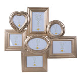 Clayre & Eef | Fotolijst Goudkleurig 52x2x47 cm /10x10(2)/10x15/15x10(2)/9x13/ø9 cm | 2F0978 Clayre & Eef | Fotolijst Goudkleurig 52x2x47 cm /10x10(2)/10x15/15x10(2)/9x13/ø9 cm | 2F0978
