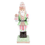 Clayre & Eef | Kerstdecoratie Beeld Notenkraker Groen, Roze 9x6x24 cm | 6PR3736 Clayre & Eef | Kerstdecoratie Beeld Notenkraker Groen, Roze 9x6x24 cm | 6PR3736