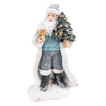 Clayre & Eef | Kerstdecoratie Beeld Kerstman Grijs 11x9x21 cm | 6PR3739 Clayre & Eef | Kerstdecoratie Beeld Kerstman Grijs 11x9x21 cm | 6PR3739