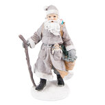 Clayre & Eef | Kerstdecoratie Beeld Kerstman Grijs Bruin 12x9x21 cm | 6PR3740 Clayre & Eef | Kerstdecoratie Beeld Kerstman Grijs Bruin 12x9x21 cm | 6PR3740
