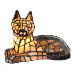 Clayre & Eef | Tiffany Tafellamp Hond Bruin 25x13x17 cm E14/max 1x25W | 5LL-1215 Clayre & Eef | Tiffany Tafellamp Hond Bruin 25x13x17 cm E14/max 1x25W | 5LL-1215