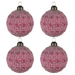 Clayre & Eef | Kerstballen set van 4 Rood ø 8x8 cm | 6GL4110 Clayre & Eef | Kerstballen set van 4 Rood ø 8x8 cm | 6GL4110