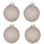 Clayre & Eef | Kerstballen set van 4 Bruin ø 8x8 cm | 6GL4158 Clayre & Eef | Kerstballen set van 4 Bruin ø 8x8 cm | 6GL4158