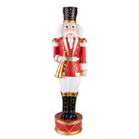 Clayre & Eef | Kerstdecoratie Beeld Notenkraker Rood, Wit 24x21x82 cm | 5MG0021 Clayre & Eef | Kerstdecoratie Beeld Notenkraker Rood, Wit 24x21x82 cm | 5MG0021