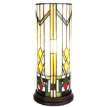 Clayre & Eef | Tiffany Tafellamp Beige, Geel, Rood ø 18x40 cm E14/max 1x25W | 5LL-6297 Clayre & Eef | Tiffany Tafellamp Beige, Geel, Rood ø 18x40 cm E14/max 1x25W | 5LL-6297
