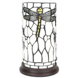 Clayre & Eef | Tiffany Tafellamp Wit, Grijs ø 15x26 cm E14/max 1x40W | 5LL-6302 Clayre & Eef | Tiffany Tafellamp Wit, Grijs ø 15x26 cm E14/max 1x40W | 5LL-6302