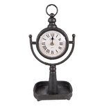 Clayre & Eef   | Tafelklok Zwart, Wit 15x11x34 cm / 1xAA | 6KL0798