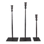 Clayre & Eef | Kandelaar (set van 3) Zwart 16x10x52 / 16x10x49 / 10x9x35 cm | 6Y5444 Clayre & Eef | Kandelaar (set van 3) Zwart 16x10x52 / 16x10x49 / 10x9x35 cm | 6Y5444