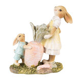 Clayre & Eef | Decoratie beeld Konijnen Bruin Geel 12x6x13 cm | 6PR3844 Clayre & Eef | Decoratie beeld Konijnen Bruin Geel 12x6x13 cm | 6PR3844