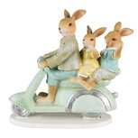 Clayre & Eef | Decoratie beeld Konijnen Groen Bruin 17x7x15 cm | 6PR3845 Clayre & Eef | Decoratie beeld Konijnen Groen Bruin 17x7x15 cm | 6PR3845