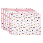 Clayre & Eef | Placemats Set van 6 Beige Roze 48x33 cm | BPD40 Clayre & Eef | Placemats Set van 6 Beige Roze 48x33 cm | BPD40