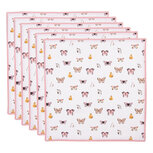 Clayre & Eef | Servetten Katoen Set van 6 Beige Roze 40x40 cm | BPD43 Clayre & Eef | Servetten Katoen Set van 6 Beige Roze 40x40 cm | BPD43