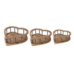 Clayre & Eef | Opbergmanden set van 3 Hart Bruin 33x33x10 / 26x26x9 / 20x20x8 cm | 6H2230 Clayre & Eef | Opbergmanden set van 3 Hart Bruin 33x33x10 / 26x26x9 / 20x20x8 cm | 6H2230