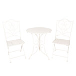 Clayre & Eef | Bistroset Bistrotafel Bistrostoel 3-delig Wit ø 60x70 / 40x40x92 cm (2) | 5Y0637 Clayre & Eef | Bistroset Bistrotafel Bistrostoel 3-delig Wit ø 60x70 / 40x40x92 cm (2) | 5Y0637