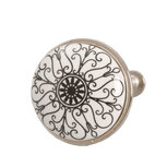 Clayre & Eef   | Deurknop Zwart Wit ø 3x2 cm / S3 cm | 61886