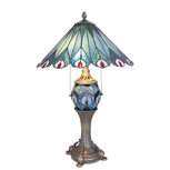 Clayre & Eef | Tiffany Tafellamp Blauw, Rood ø 40x65 cm E27/max 2x60W E14/max 1x7W | 5LL-5829 Clayre & Eef | Tiffany Tafellamp Blauw, Rood ø 40x65 cm E27/max 2x60W E14/max 1x7W | 5LL-5829