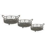 Clayre & Eef | Opbergmanden Set van 3 Grijs, Groen 45x39x16 / 37x32x15 / 31x26x13 cm | 6Y4850 Clayre & Eef | Opbergmanden Set van 3 Grijs, Groen 45x39x16 / 37x32x15 / 31x26x13 cm | 6Y4850