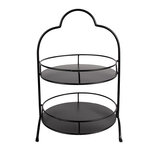 Clayre & Eef | Etagère 2 laags Zwart ø 30x45 cm | 6Y5243 Clayre & Eef | Etagère 2 laags Zwart ø 30x45 cm | 6Y5243