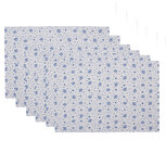 Clayre & Eef | Placemats Set van 6 Beige, Blauw 48x33 cm | BRB40 Clayre & Eef | Placemats Set van 6 Beige, Blauw 48x33 cm | BRB40