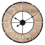 Clayre & Eef   | Wandklok Bruin ø 60x4 cm / 1xAA | 6KL0623