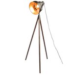 Dekoratief | Staande lamp metaal/koper op 3-voet hout, 186cm | A175477 Dekoratief | Staande lamp metaal/koper op 3-voet hout, 186cm | A175477
