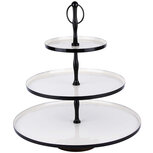 Dekoratief | Pi?ce-mont?? rond, 3 lagen, wit/zwart, metaal, 38x38x42cm | A205832 Dekoratief | Pi?ce-mont?? rond, 3 lagen, wit/zwart, metaal, 38x38x42cm | A205832
