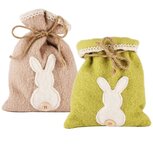 Dekoratief | Zakje m/bunny, groen/roze, 17x4x20cm, set van 2 stuks | A210091 Dekoratief | Zakje m/bunny, groen/roze, 17x4x20cm, set van 2 stuks | A210091