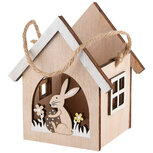 Dekoratief | Bakje huis m/bunny, naturel, hout, 11x9x13cm | A220016 Dekoratief | Bakje huis m/bunny, naturel, hout, 11x9x13cm | A220016