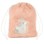 Dekoratief | Zakje met bunny, stof, roze/grijs, 18x13cm, set van 2 stuks | A200368 Dekoratief | Zakje met bunny, stof, roze/grijs, 18x13cm, set van 2 stuks | A200368