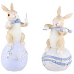 Dekoratief | Bunny muzikant, resina, 7x6x15cm, set van 2 stuks | A220814 Dekoratief | Bunny muzikant, resina, 7x6x15cm, set van 2 stuks | A220814