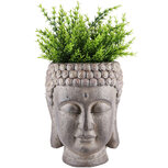 Dekoratief | Bloempot boedha, magnesium, 19x20x24cm | A220934