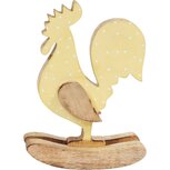 Dekoratief | Deco haan, geel/naturel, 16x7x24cm | A220966 Dekoratief | Deco haan, geel/naturel, 16x7x24cm | A220966