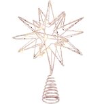 Dekoratief | Kerstboompiek ster, roze/glitter, LED, 20x20x28cm | A225040 Dekoratief | Kerstboompiek ster, roze/glitter, LED, 20x20x28cm | A225040